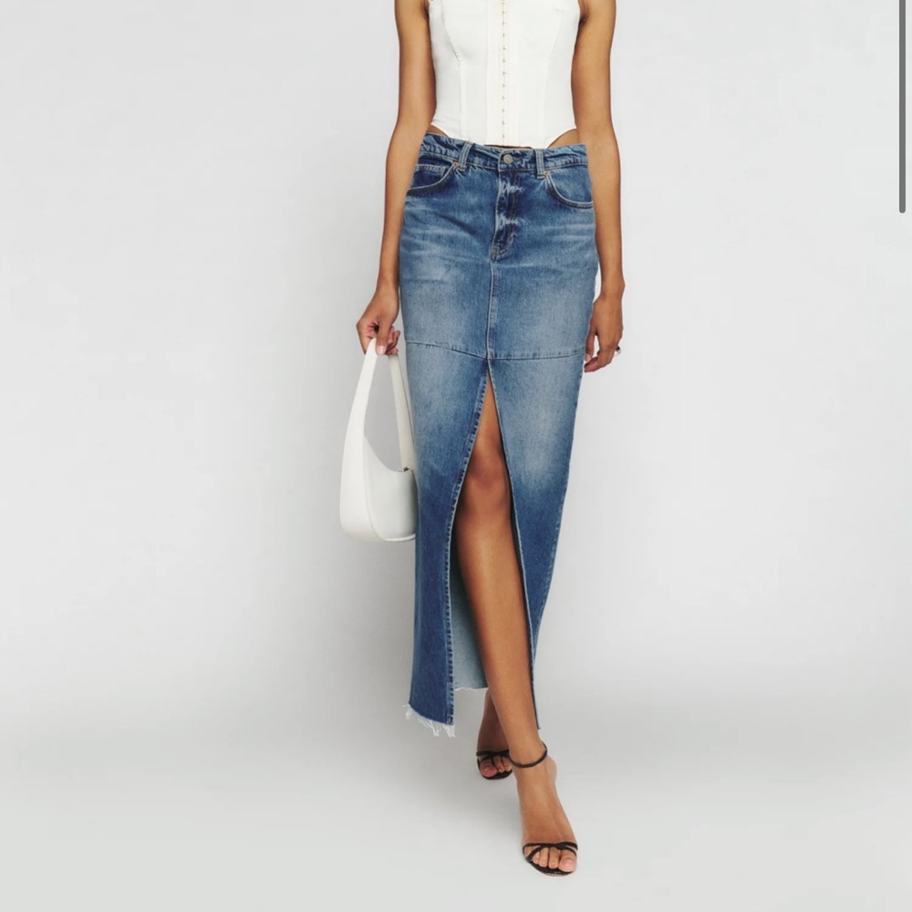NWT Reformation Tazz Maxi Denim Skirt -28